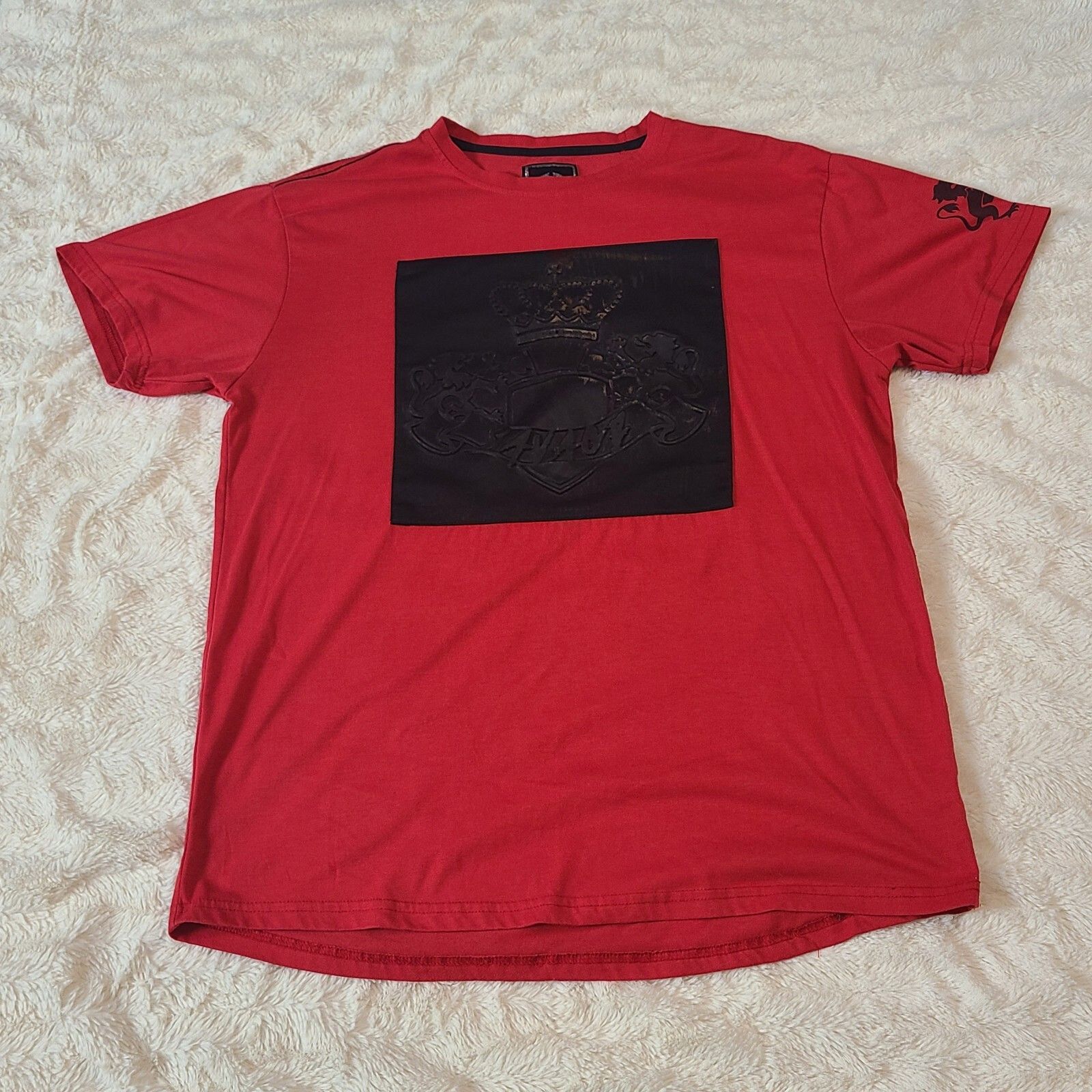 Mens Large Cr24 Bordo Cromato Embossed Savage Crest TShirt